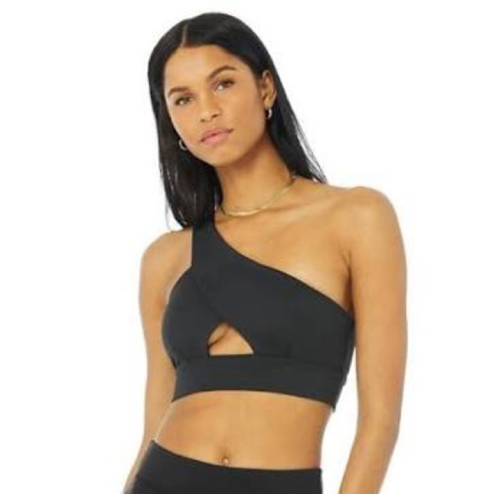 ALO YOGA Diagonal Flex Bra Black SZ M - Picture 11 of 11